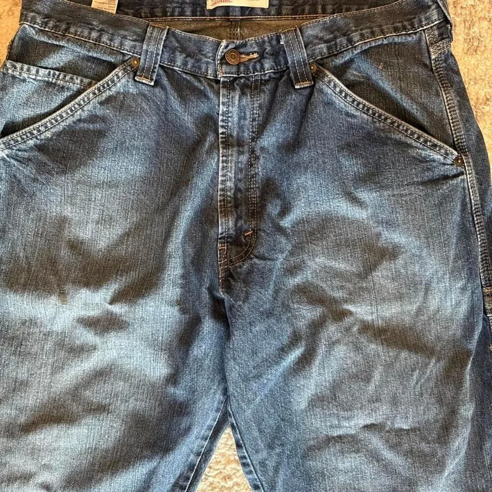 Levi's Signature Carpenter Jeans Blue Denim Relaxed Straight Utility Men's 36x32